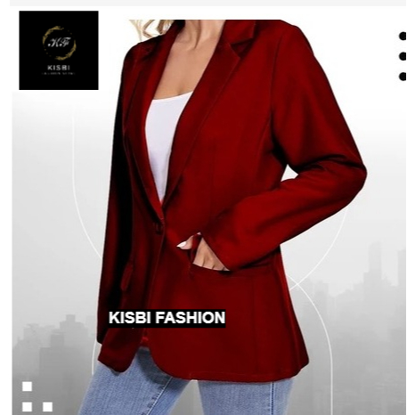 Blazer Wanita Slimfit Merah/Blazer Wanita Merah/Blazer Kantor