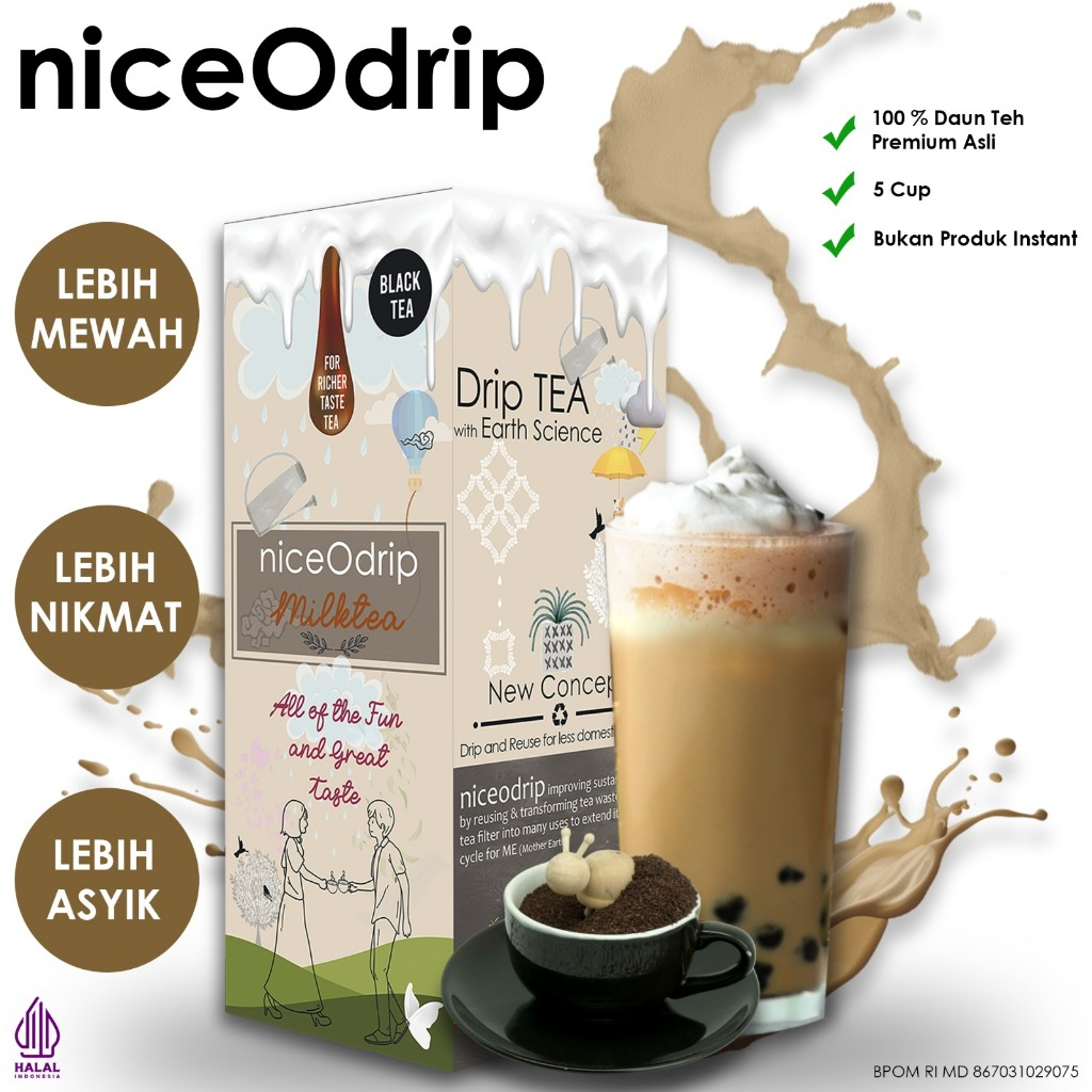 

niceOdrip Milk Tea Premium I Milk Tea Original Drip Tea I Milk Tea Viral Minuman Teh Susu Kekinian