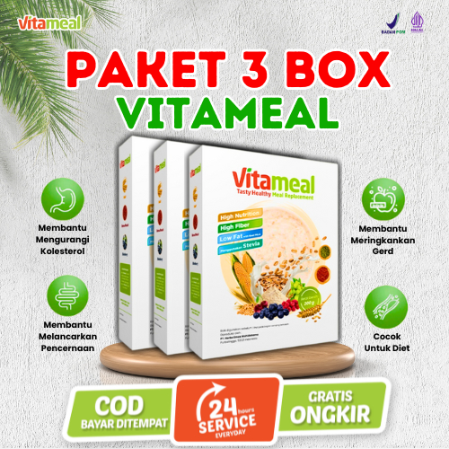 

Vitameal 3 Box - Sereal Multigrain Sehat Cegah Diabetes | Gula Darah & Kolesterol VITAMINILK FATBURN
