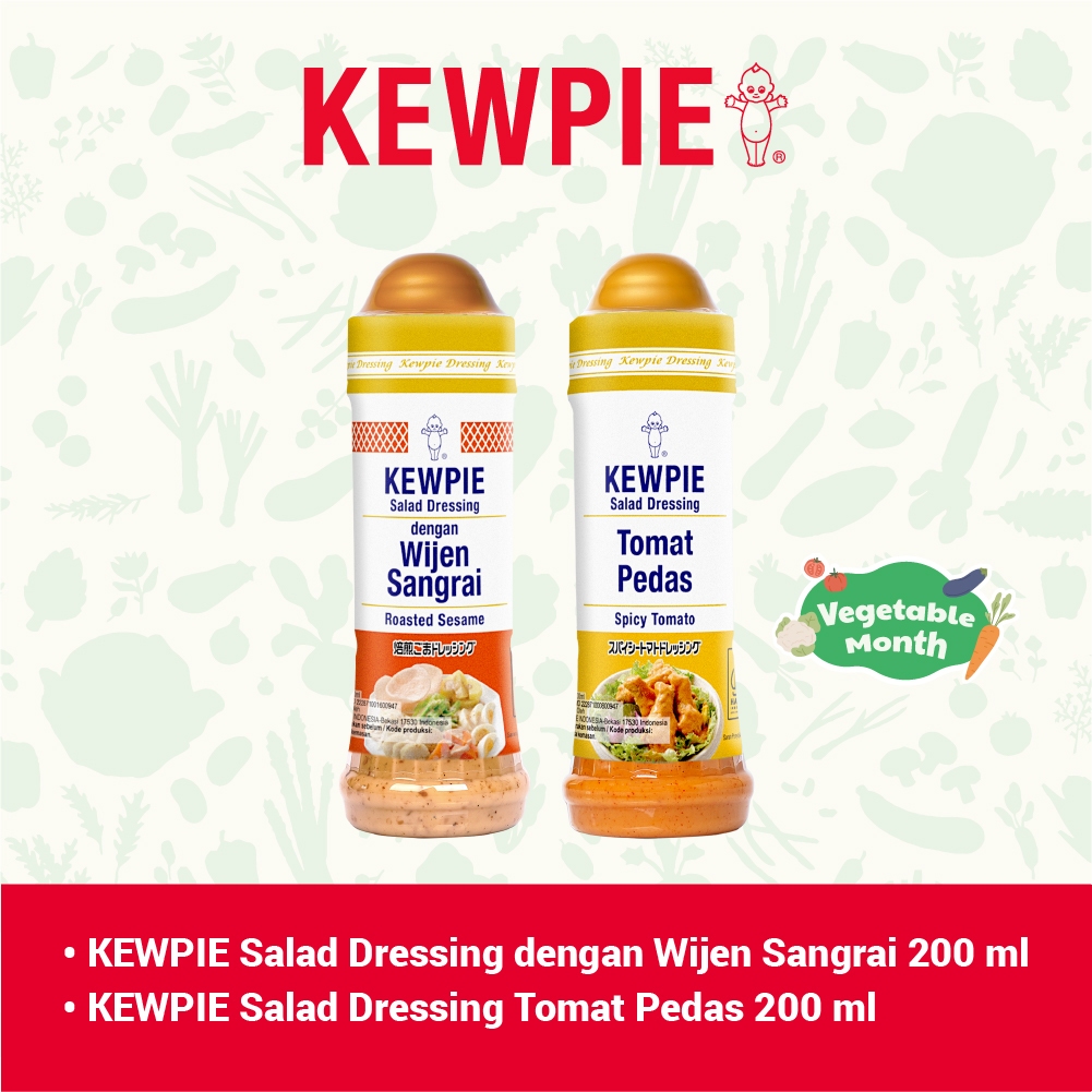 

KEWPIE Bundling 5 (KEWPIE Salad Dressing Dengan Wijen Sangrai 200 ml & KEWPIE Salad Dressing Tomat Pedas 200 ml)