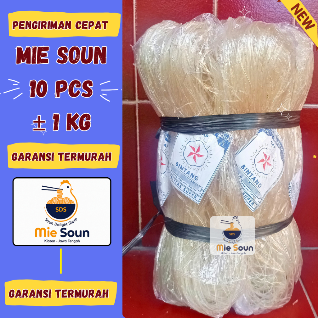 

Soun bintang kualitas super asli klaten soun pilihan isi 10 pcs berat ±1kg [TERMURAH]
