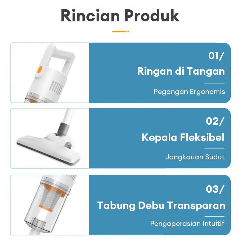 TIXX PENYEDOT DEBU NIRKABEL 20000PA VACUUM CLEANER PORTABLE