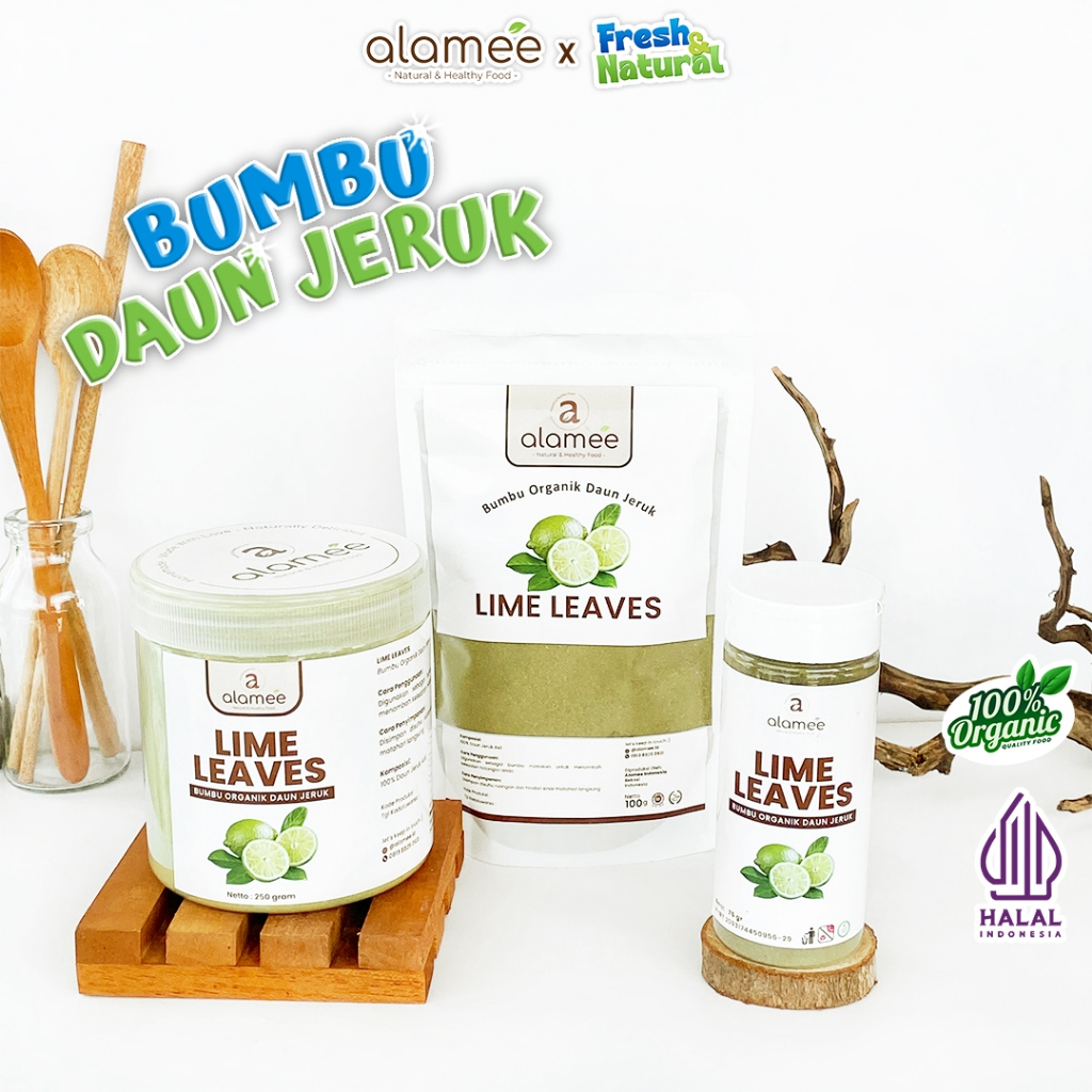 

ALAMEE Daun Jeruk Bubuk Lime Powder Bumbu Dapur Instan Organik Murni Tanpa Campuran fresh andnatural