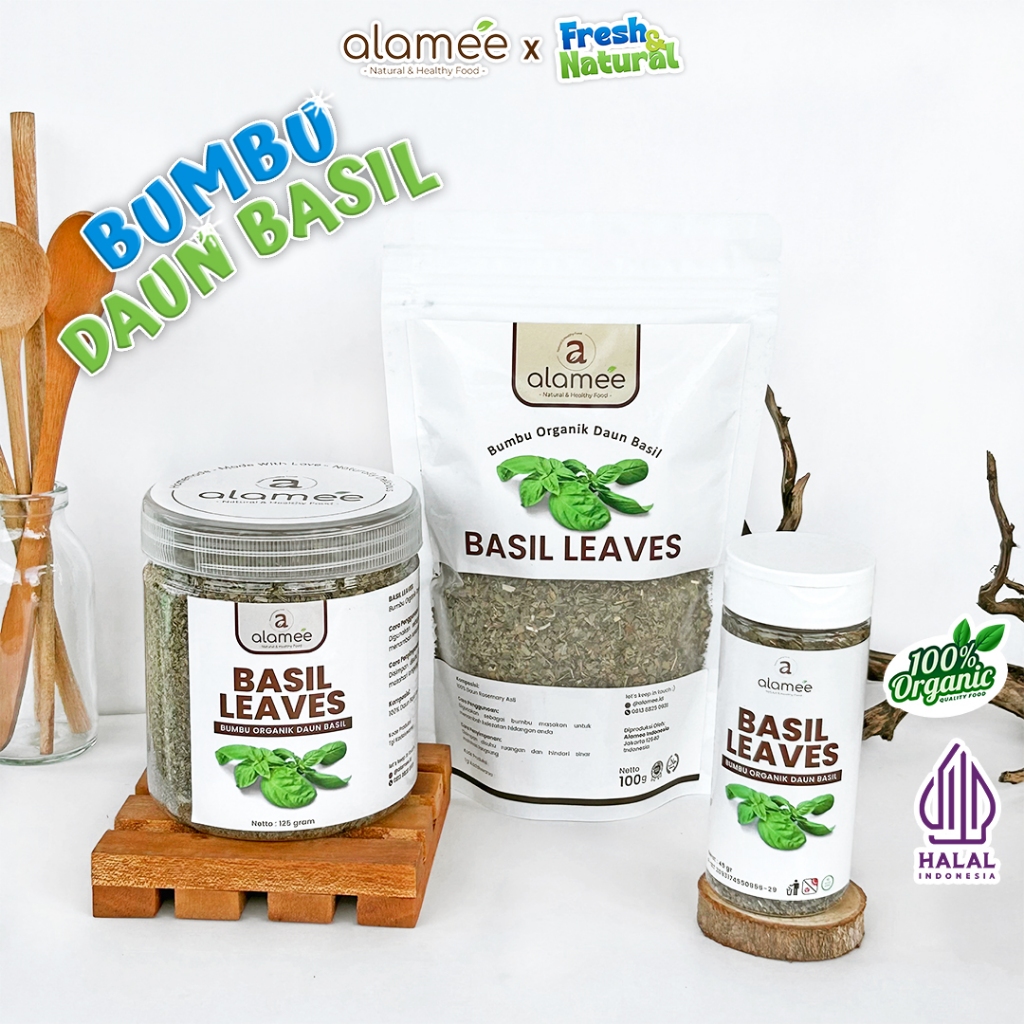 

ALAMEE Daun Basil Kering Bumbu Masak Kering Dapur Dried Leaf Murni Asli Masakan fresh and natural