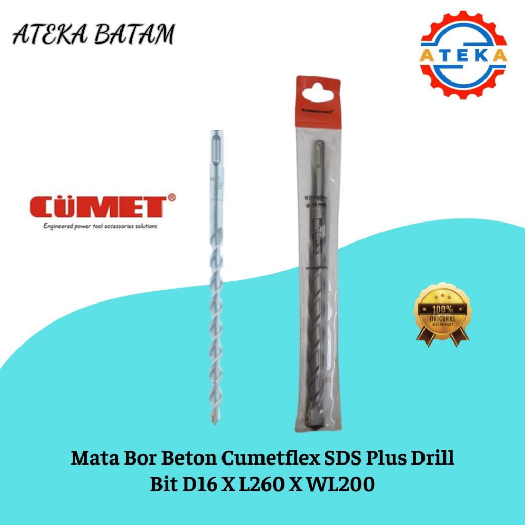 Mata Bor Beton Cumetflex SDS Plus Drill Bit D16 X L260 X WL200