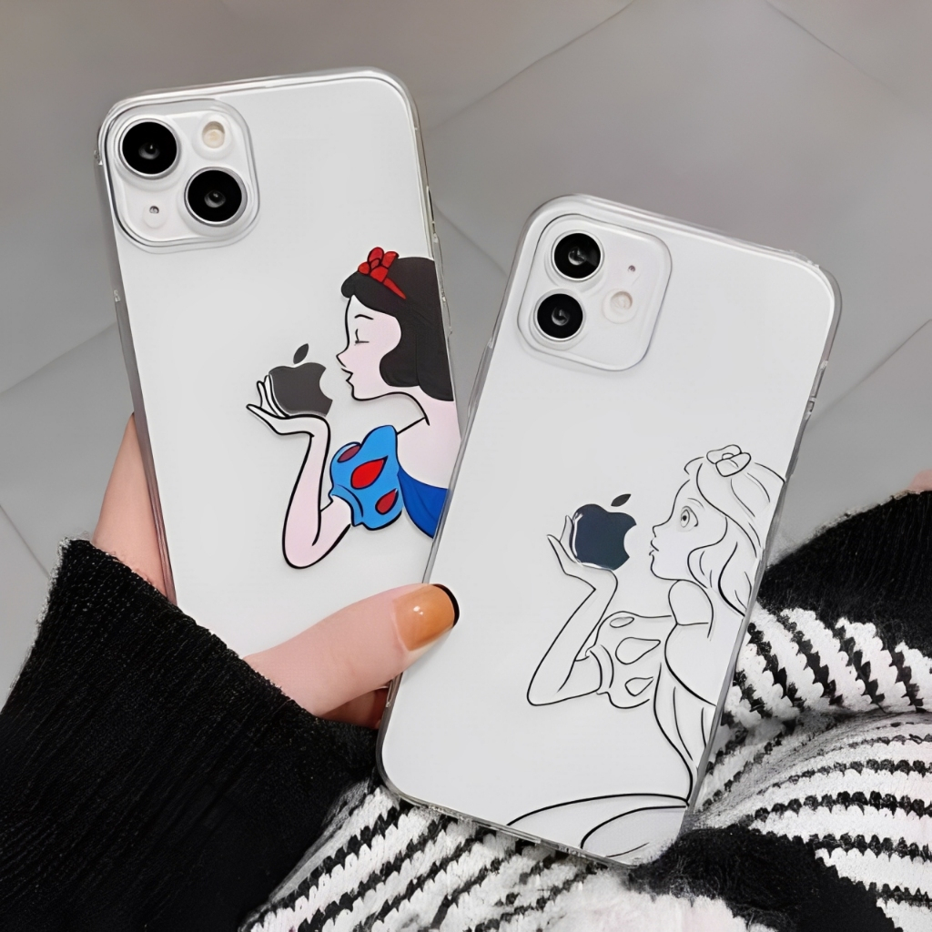Casing TPU Bening Motif Kartun Cinderella For iPhone 78 11 12 13 14 15 16 PRO MAX X XS XSMAX XR MINI