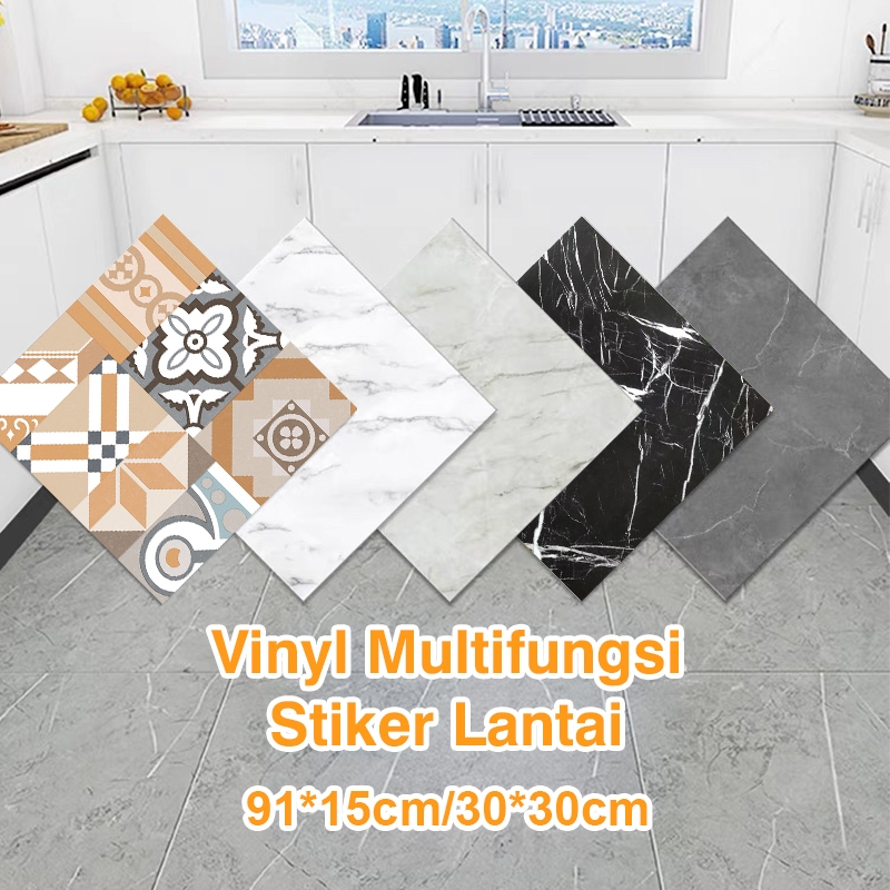 Stiker Lantai Vinyl Multifungsi Pelekat Lantai/Vinyl Lanta  Tahan Air Tebal Dekorasi Lantai Ruang Ta