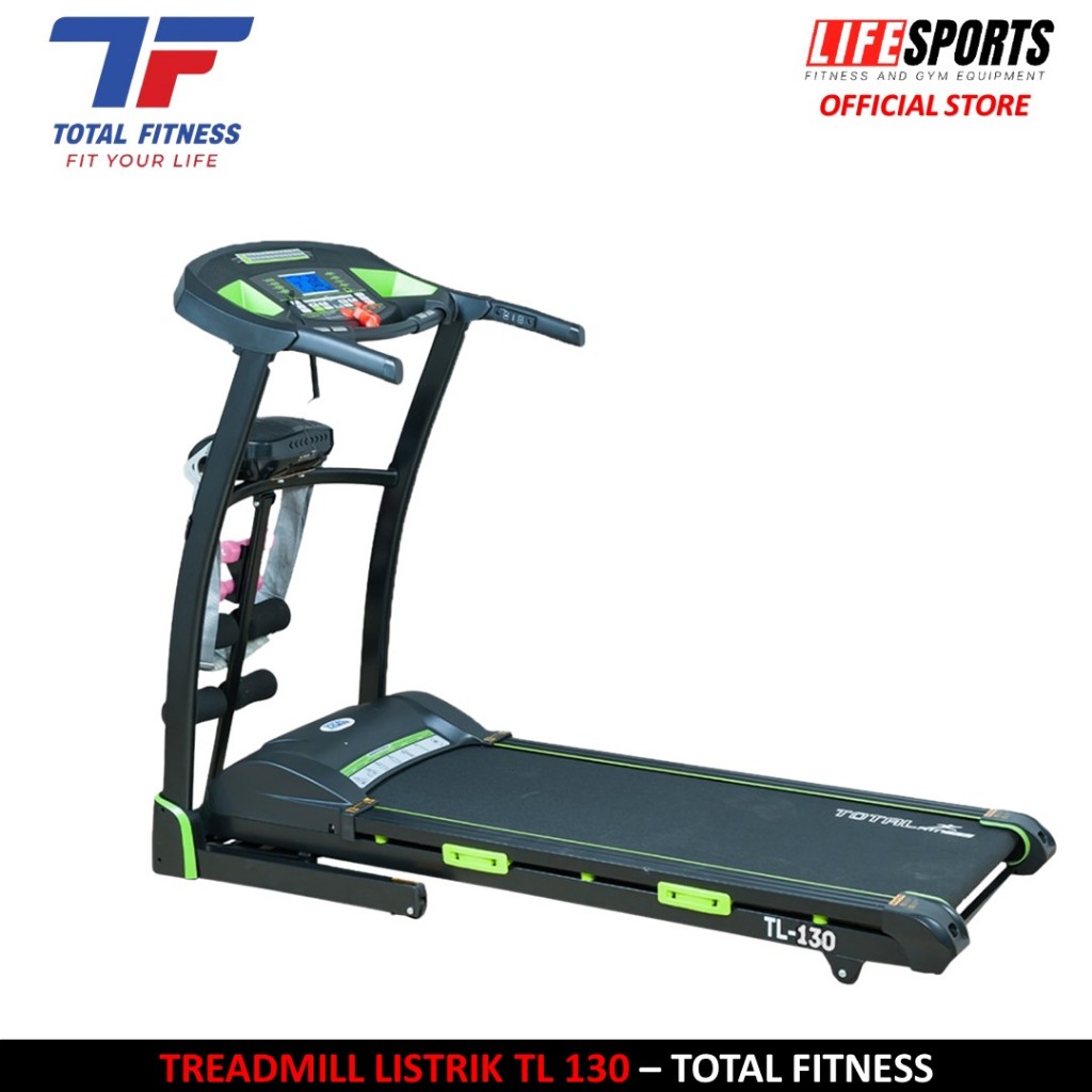 TOTAL - New Alat Olahraga Fitness Sport Gym Treadmill Listrik Elektrik 5 Fungsi TL 130 + Massager