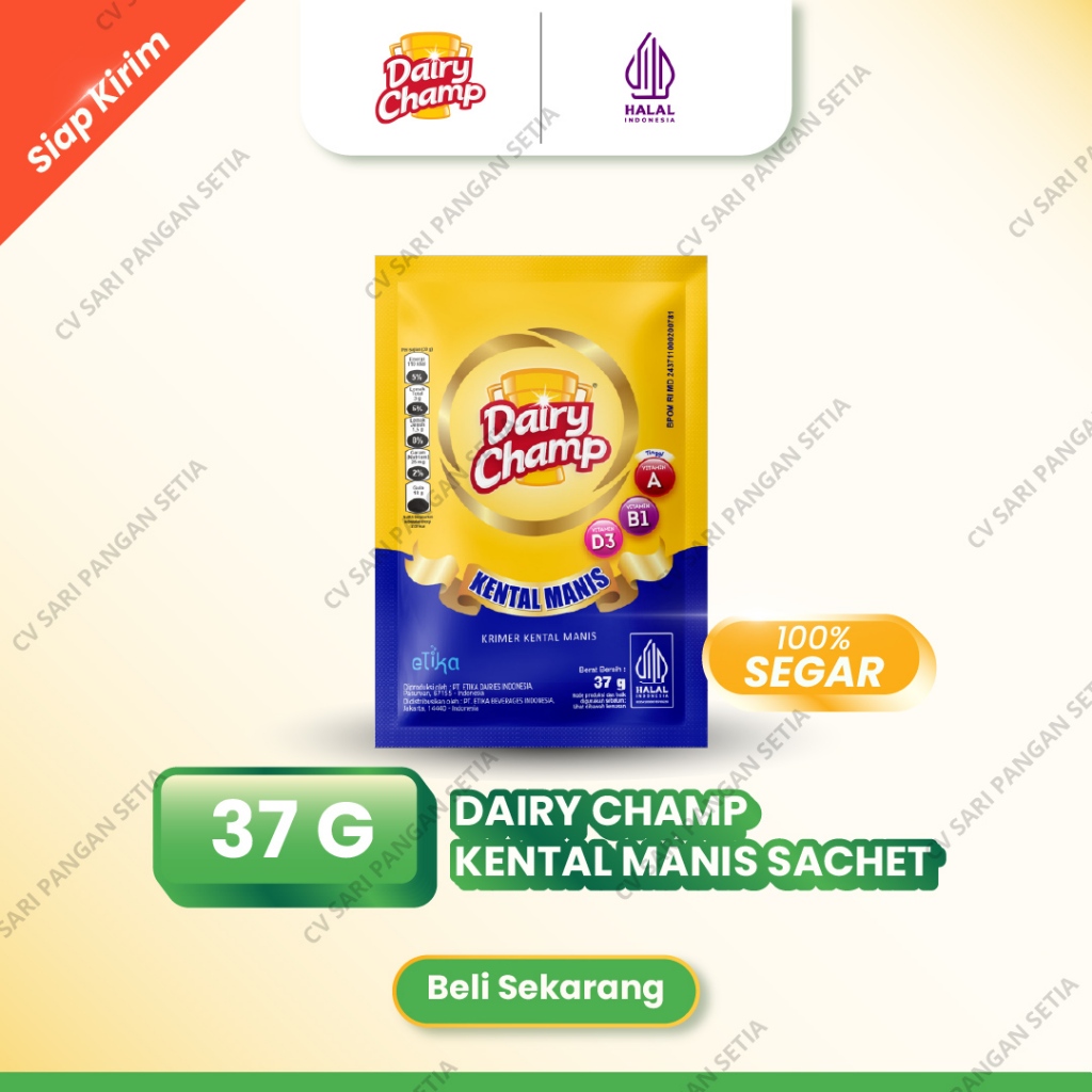 

Dairy Champ Sachet 37gr (6 Sachet) Susu Krimer Kental Manis