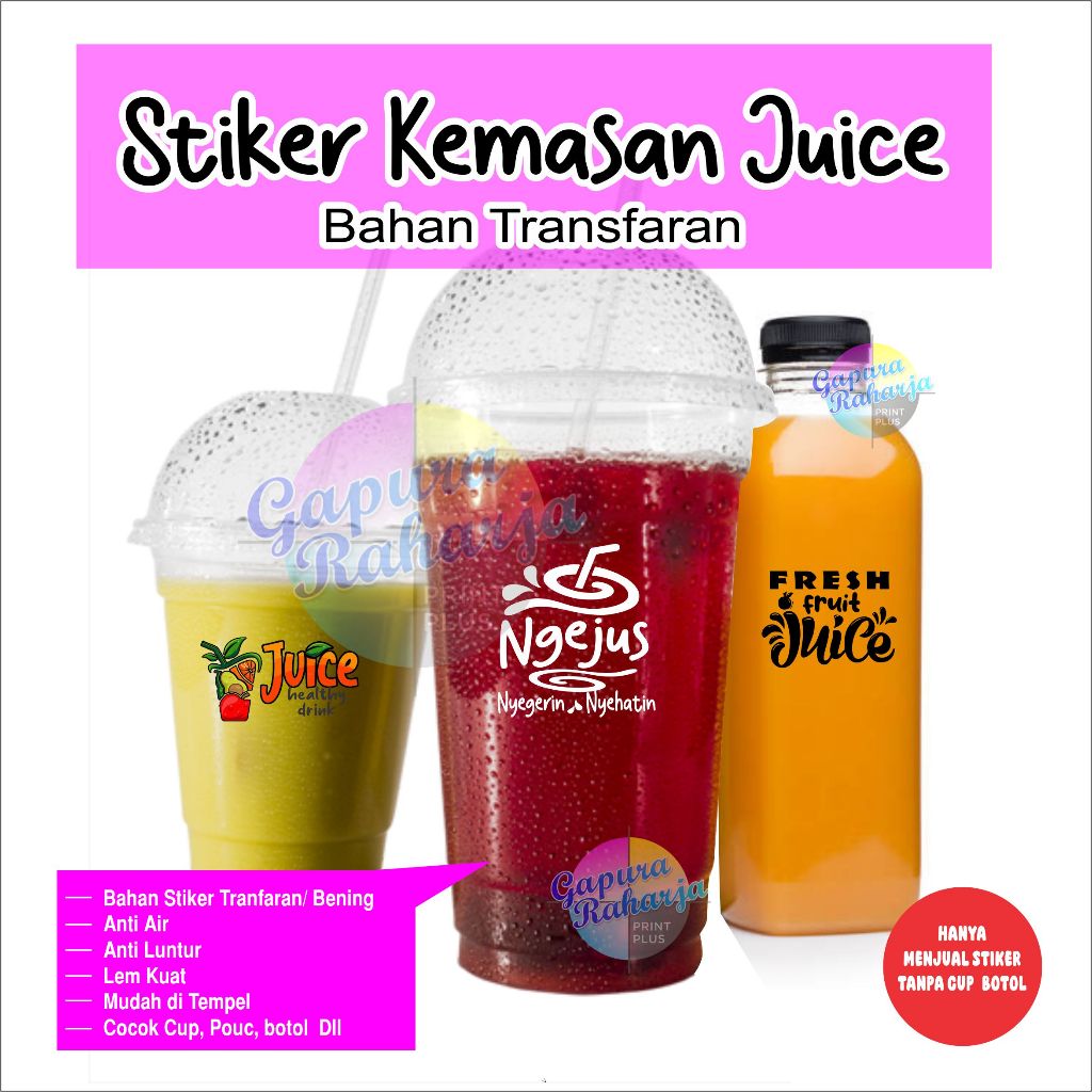 

Stiker Kemasan Juice Transfaran isi 100