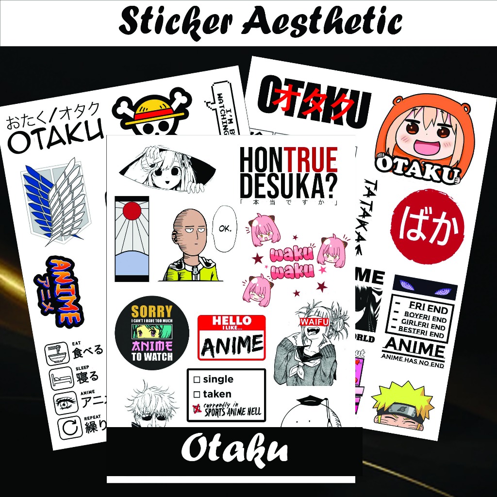 

Sticker Aesthetic A6 A5 Otaku sticker tema Otaku anime wibu neet waifu hikikomori stiker kertas estetik tahan percikan air pack glossy Vintage jurnal color Deco Korea kawai lucu simple