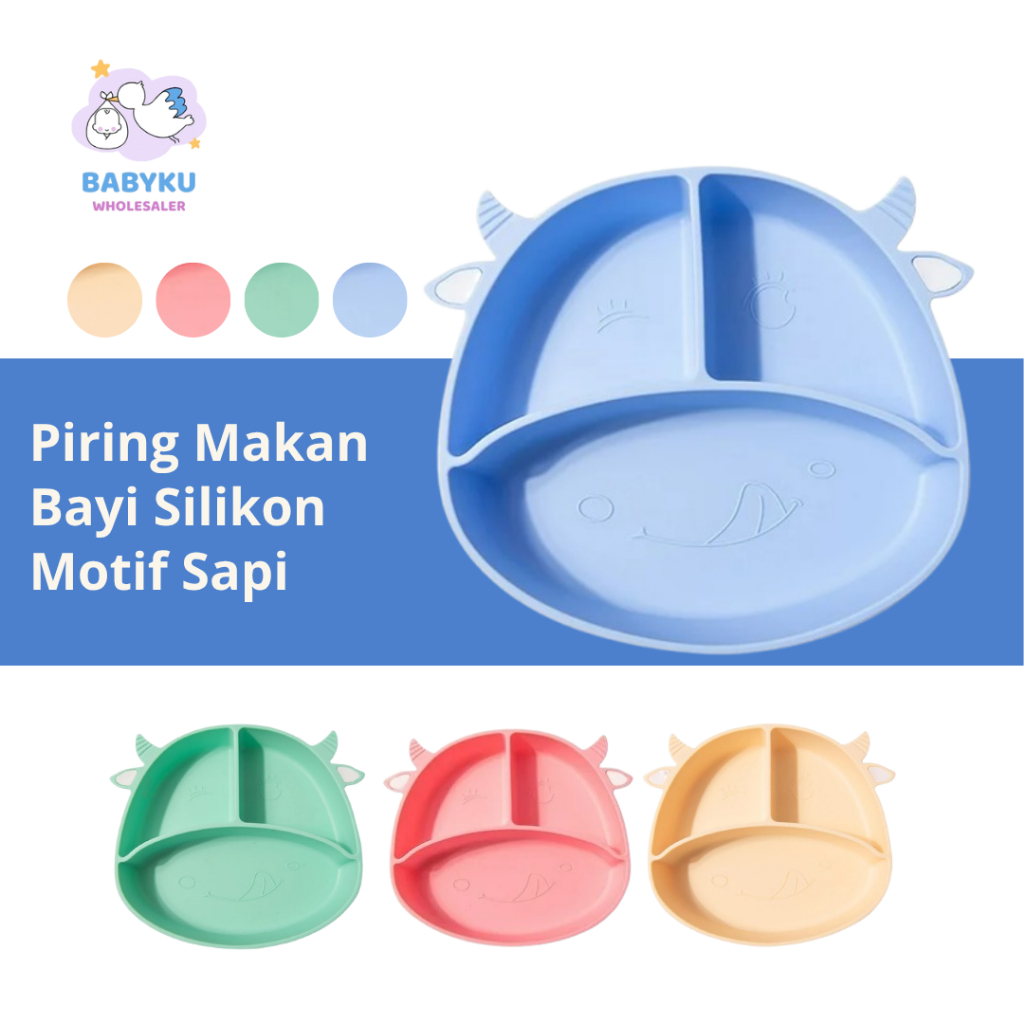 Piring silikon suction bayi anti tumpah / platemat suction baby