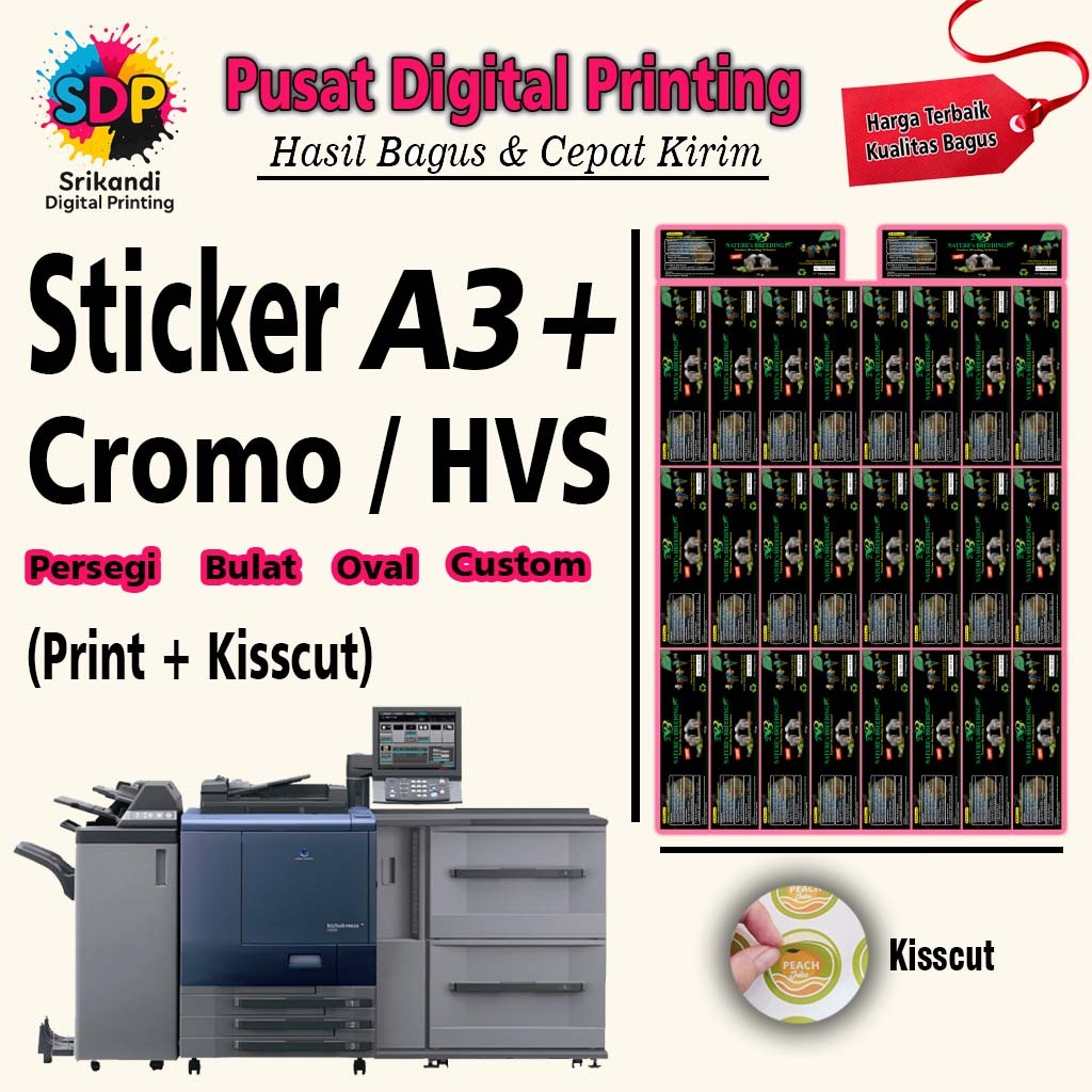 

Sticker Cromo / Cromo HVS A3 Plus | Sticker Label Kemasan | Sticker Label Makanan | Print Digital A3+
