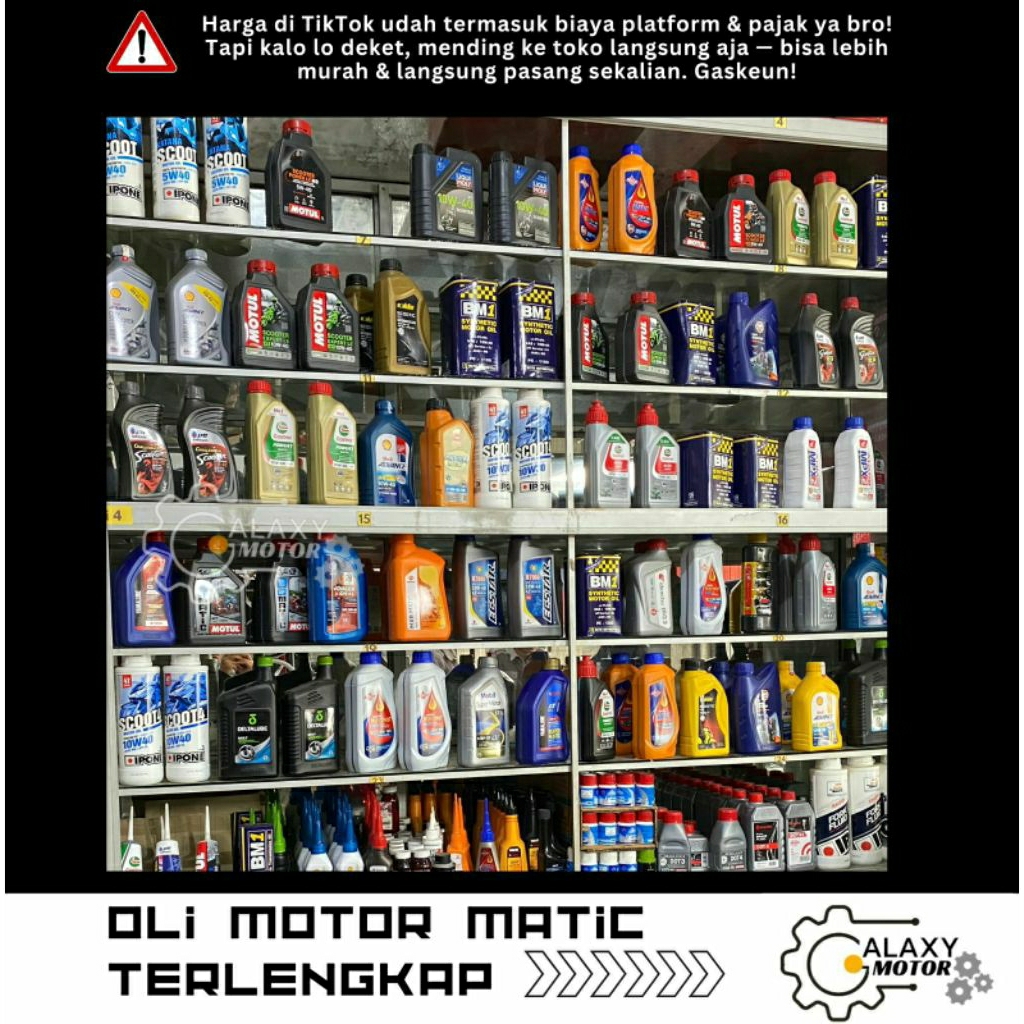 OLI MOTOR MATIC SEMUA MERK TERLENGKAP 800ml 1L 1000ml MOTUL CASTROL BM1 FEDERAL MOBIL GULF MPX SPX S