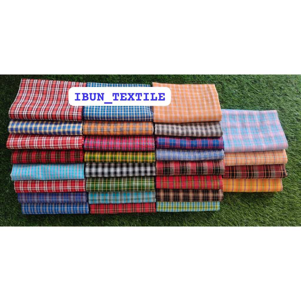 HARGA GROSIR Cele kotak seragaman, kain kotak cele seragaman, bahan lembur, kain cele meteran Bahan 