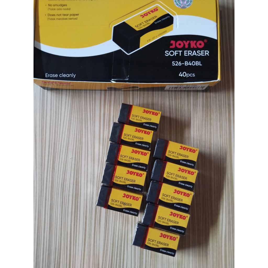 

TERBARU HARGA HEMAT 10PCS PENGHAPUS JOYKO SOFT ERASER 526-B40BL