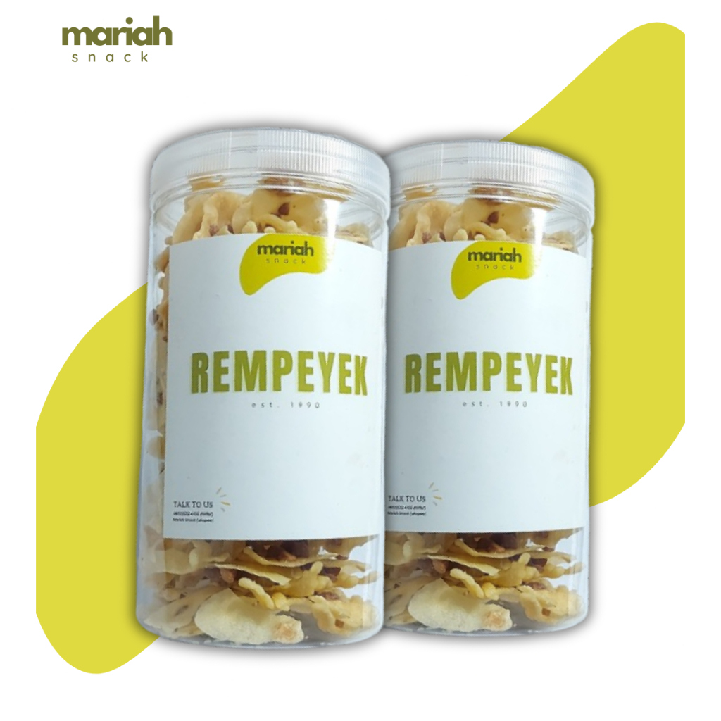 

MARIAH SNACK - Rempeyek Kacang Tanah Renyah Premium Toples 1000ML
