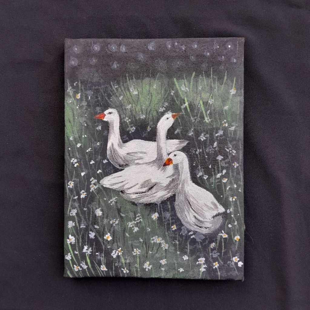 

swan art painting (a5)