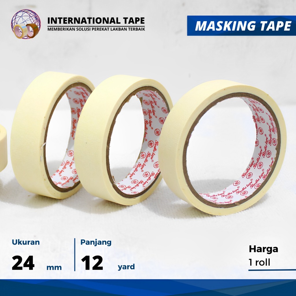 

LAKBAN KERTAS / MASKING BODHI 24/48MM X 12YARD PER ROLL/PCS