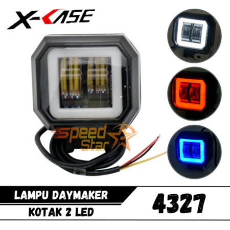 Lampu Daymaker Kotak 2 Led Xcase 4327 Lampu Depan Universal Motor