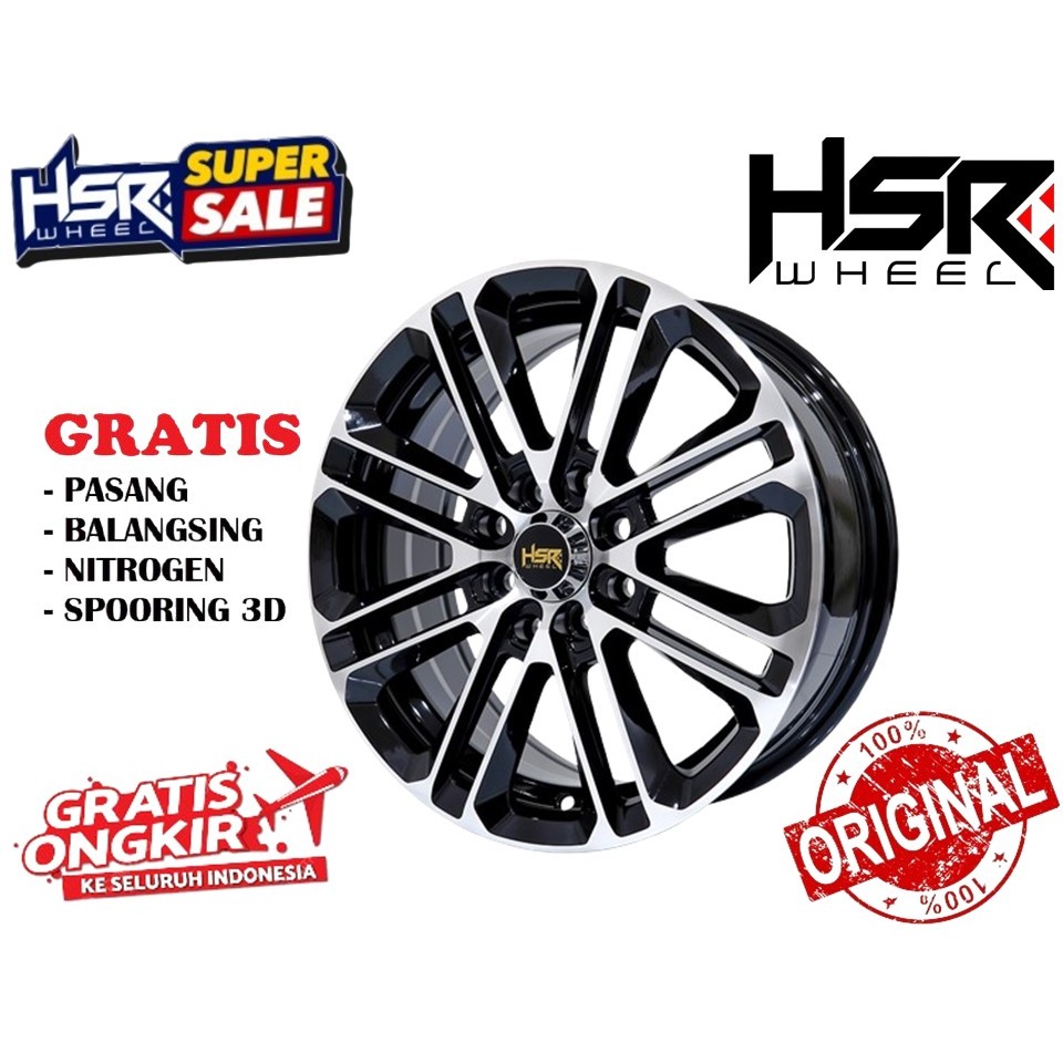 VELG MOBIL RACING R16 HSR ALKANI UNTUK MOBIL BRIO,LIVINA,AVANZA,IGNIS DLL