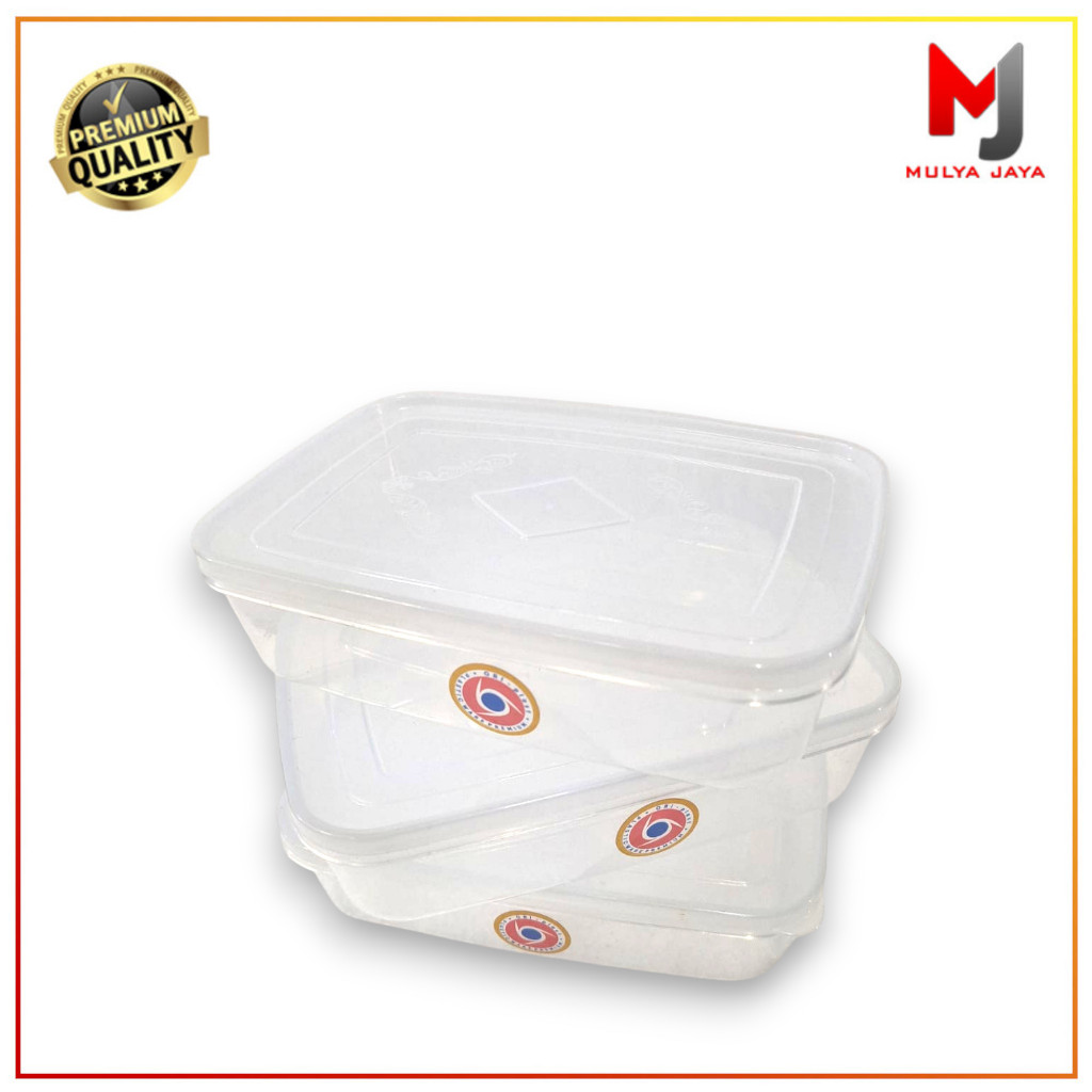 Mulya Jaya (3 Pcs) Tempat Penyimpanan Makan Plastik Kotak Makan Plastik Bening