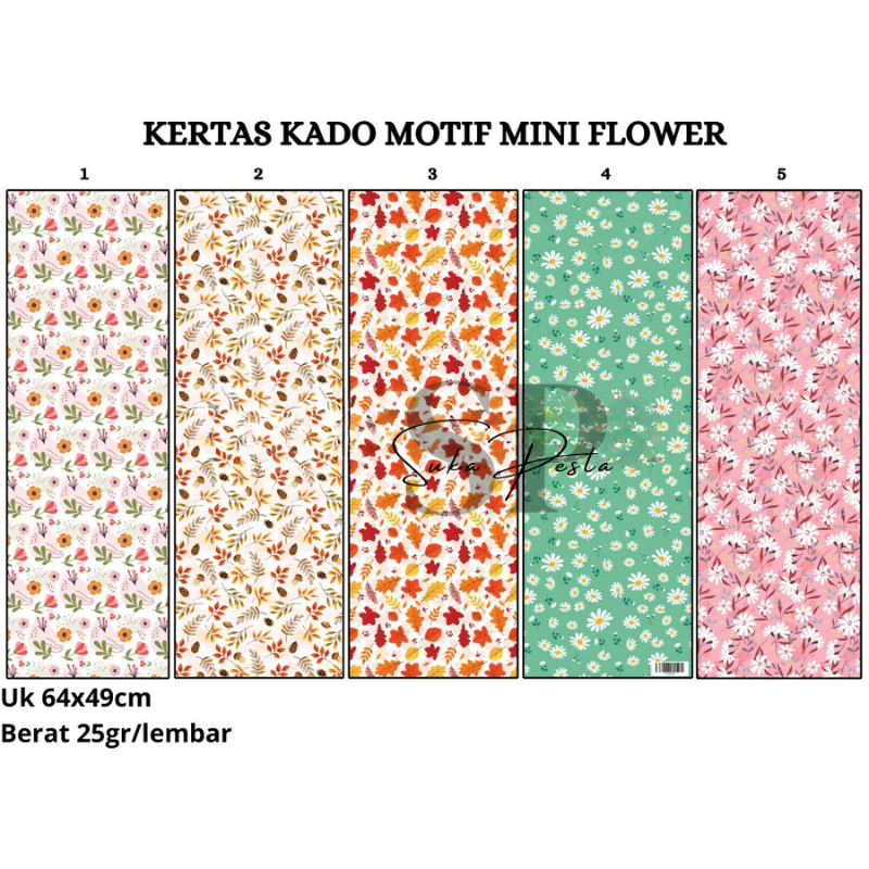 

[ECER] KERTAS KADO MOTIF MINI FLOWER / GIFT WRAPPING PAPER