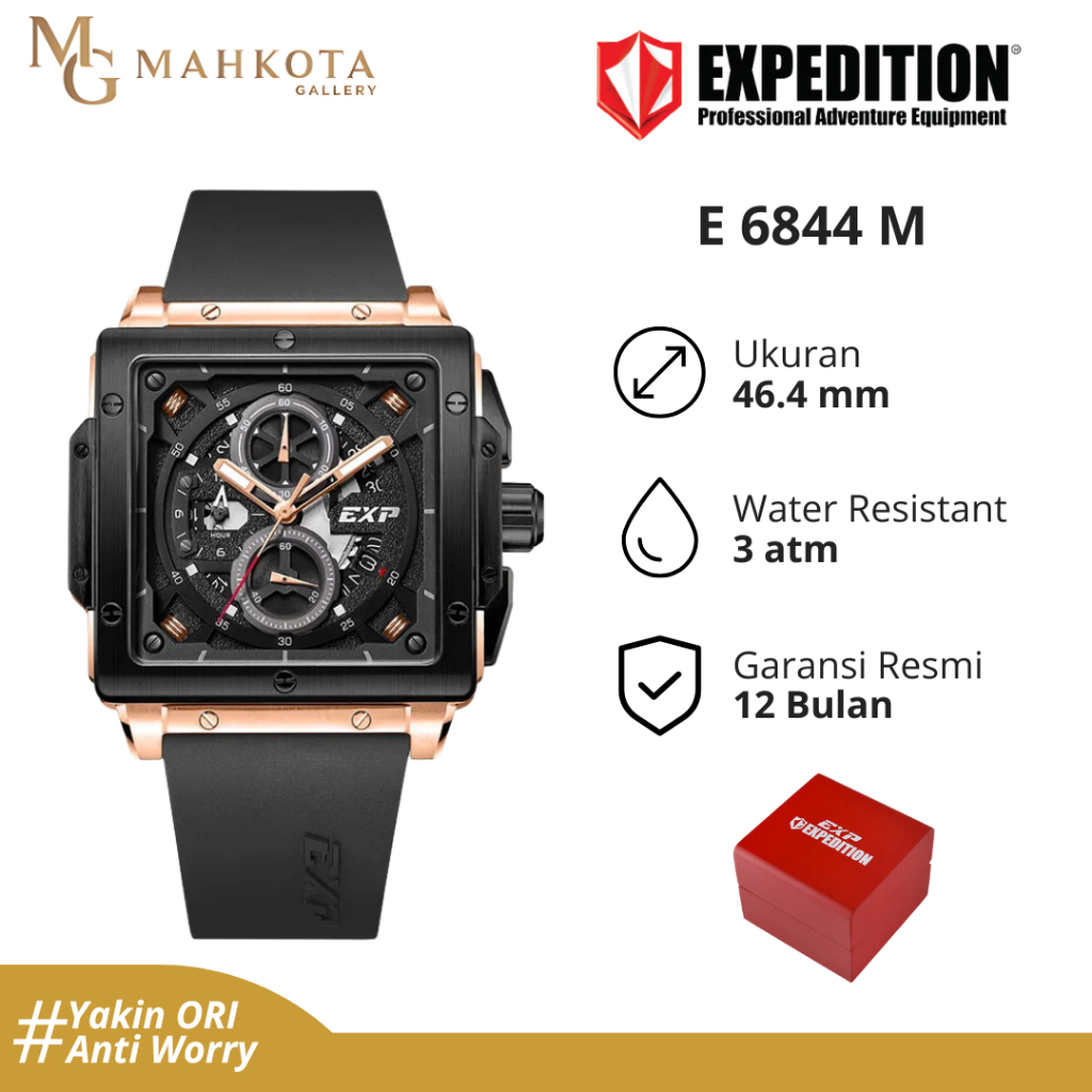 Jam Tangan Pria S. Expedition E6844M Chronograph Aktif Strap Kulit Original dan Bergaransi