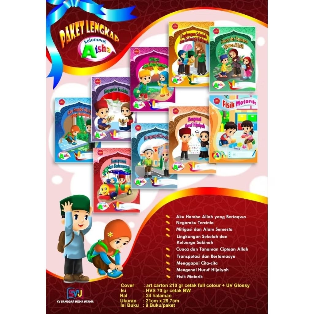 BUKU PAKET TK/RA KURIKULUM MERDEKA ISI 9 BUKU seri muslim