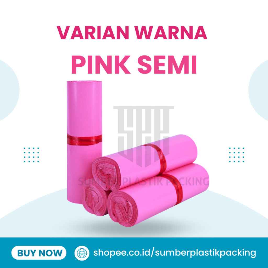 

Plastik Packing Polymailer 20x30 Warna Pink Semi isi 100 Pcs Murah