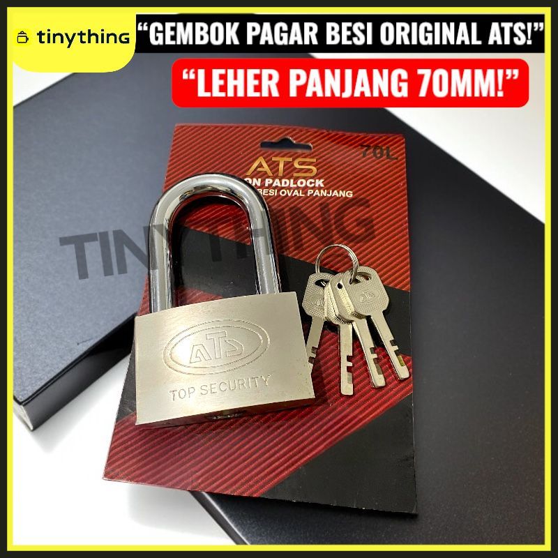 ATS Gembok 70 Panjang Leher Panjang 70mm ATS Kunci Gembok Putih Pintu Pagar Rumah TERMURAH