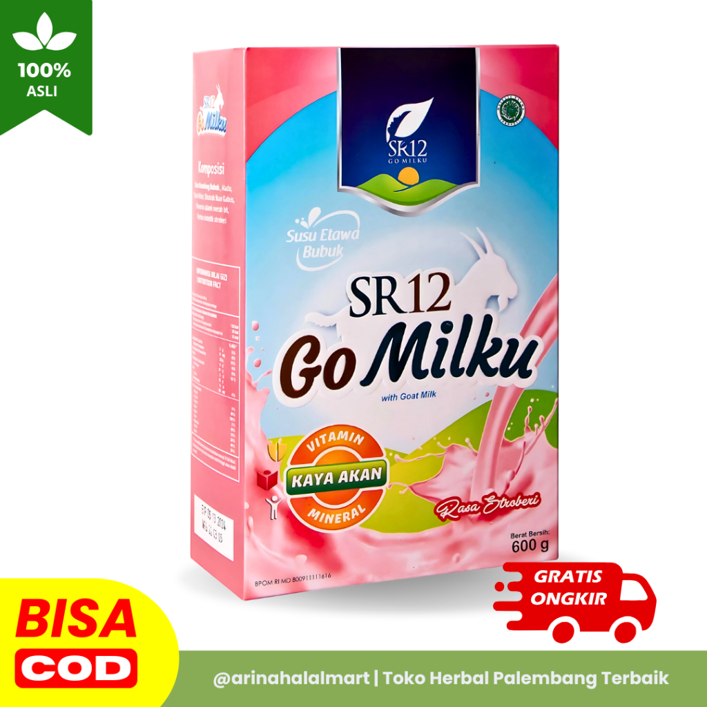 

SR12 Go Milku Susu Kambing Rasa STROBERI Untuk Kesehatan Keluarga Ukuran 600G