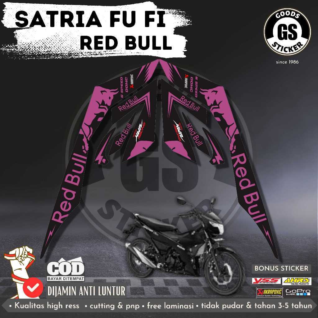 sticker striping suzuki satria fu fi redbull
