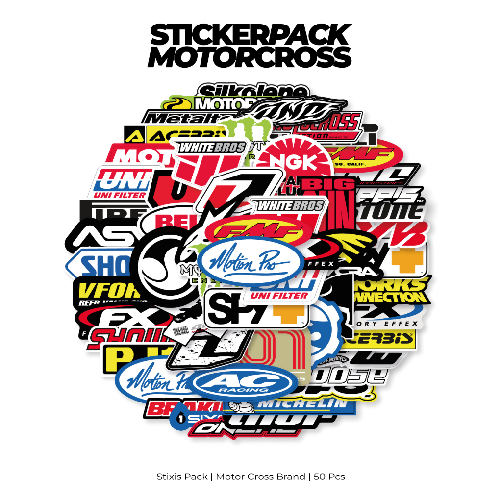 

[READY] STICKER PACK | MOTOR CROSS | 50 PCS | KISSCUT | WATERPROFF | STIXIS.MARKET
