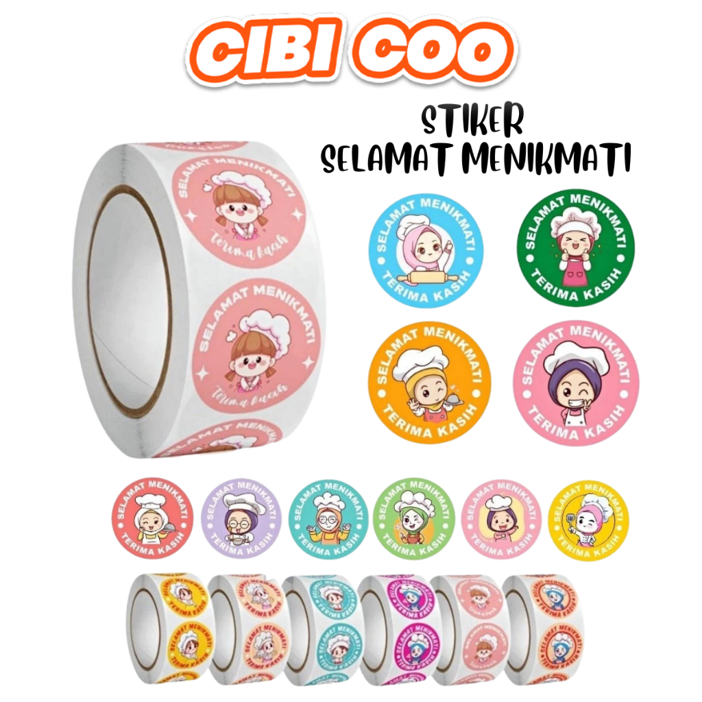 

CIBICOO STIKER JUALAN TERIMA KASIH SELAMAT MENIKMATI 500 LABEL STICKER BULAT ROLL UNTUK MAKANAN, KUE, DAN CATERING MOTIF BERAGAM CANTIK