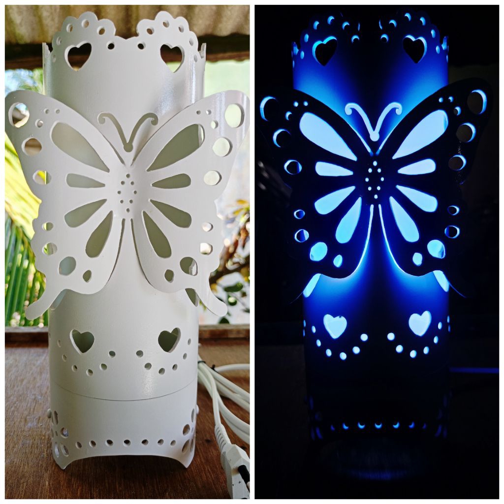Lampu Hias / Lampu Tidur Motif Kupu-Kupu PVC Paralon