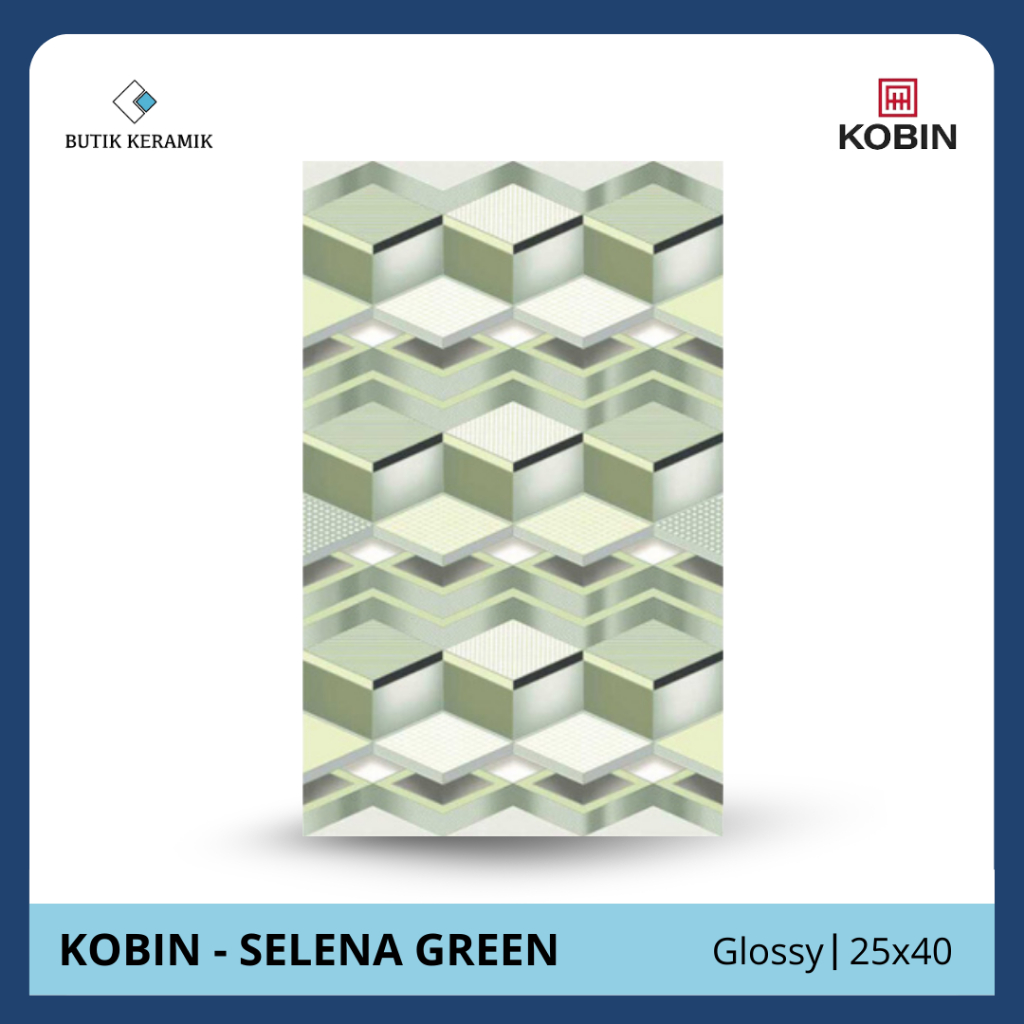 Keramik 25x40 Glossy | Kobin | Selena Series | Glossy | Grade A / KW 1 | Keramik Kamar Mandi I Keram