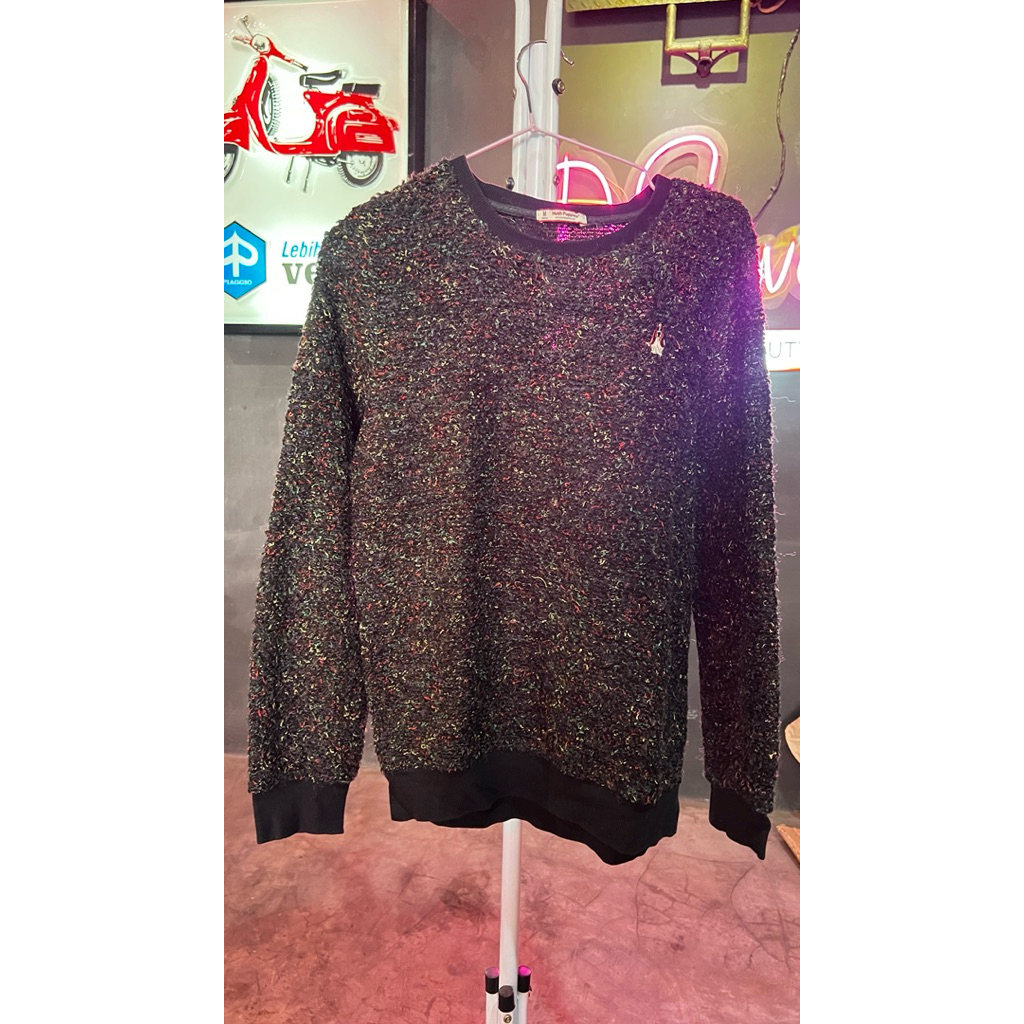 Sweater Rajut Hush Puppies Warna Hitam Pelangi | Ukuran M