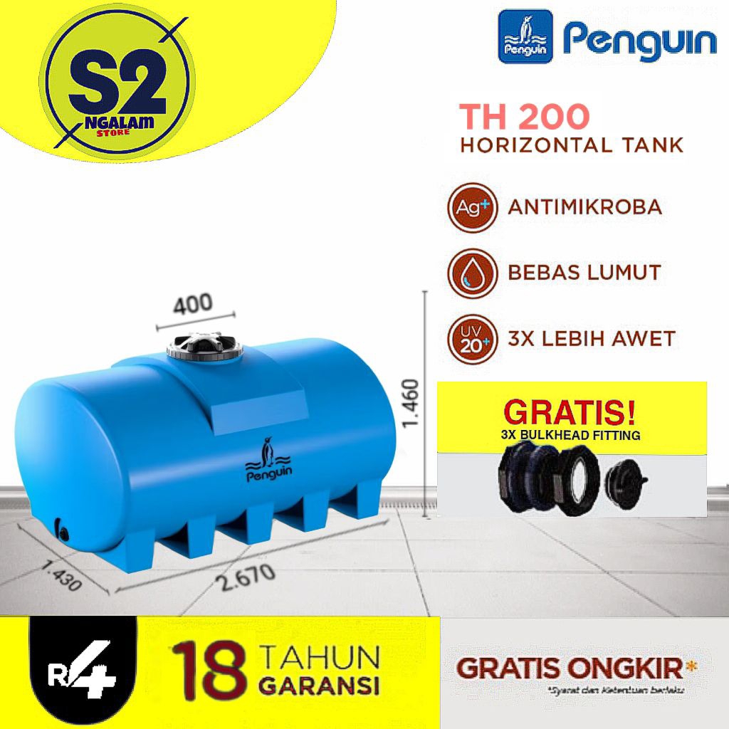Tandon Air - PENGUIN TANGKI HORIZONTAL TH 200 (Invoice)