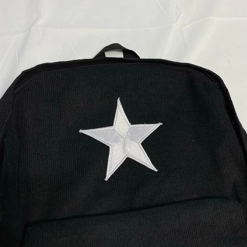 Tas ransel  corduroy bagpack Corduroy pria wanita Tas sekolah korduroy bintang / Tas sekolah