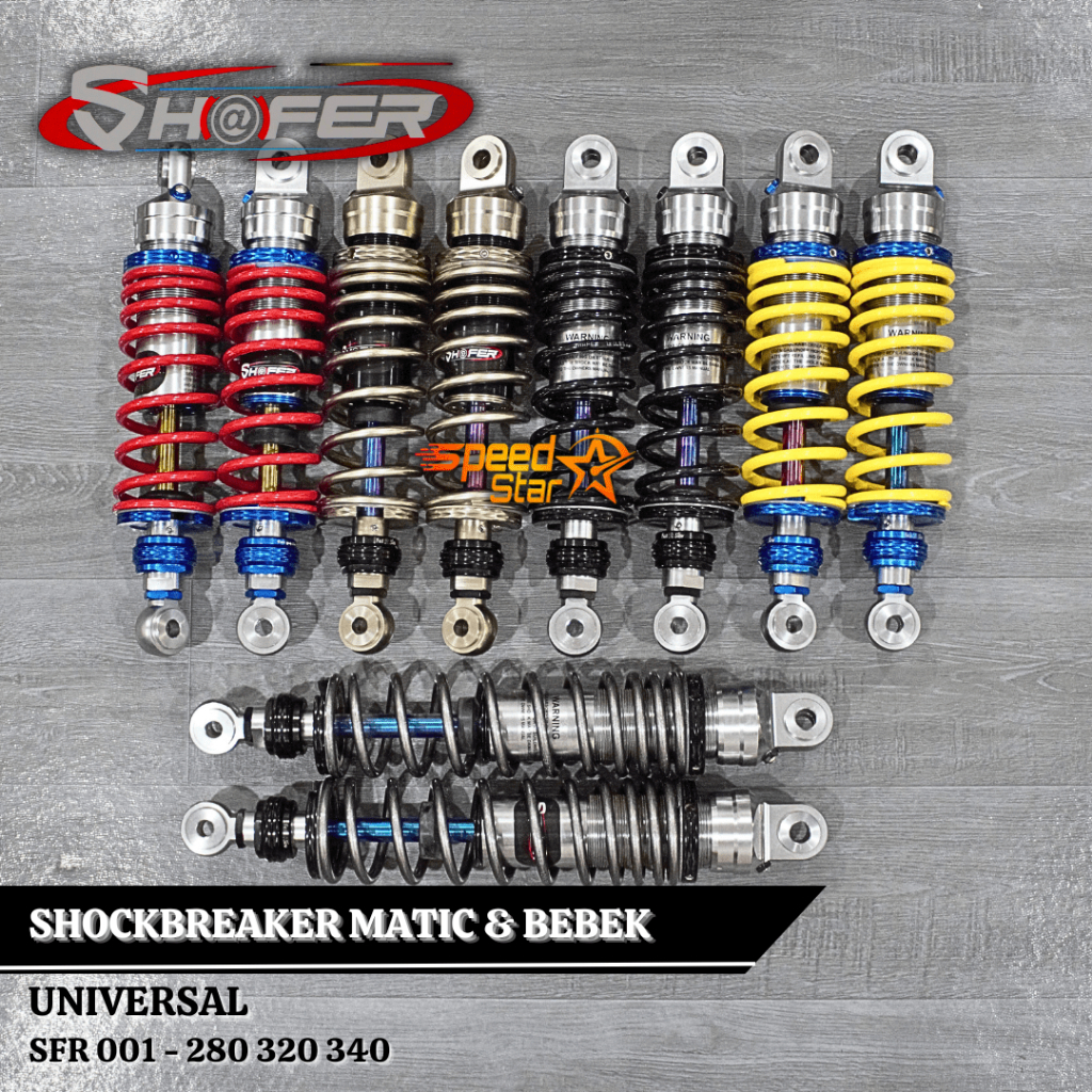 Shockbreaker SHAFER 001 Klik Rebound Shock Ukuran 280 320 340 Universal Motor Bebek Matic Supra Revo