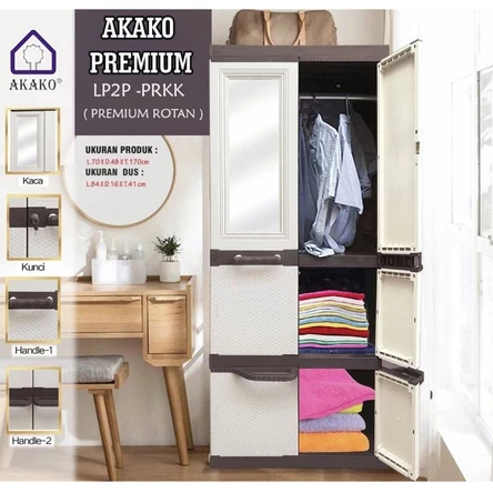 AKAKO - Lemari Premium Rotan ( LP2P PRKK)