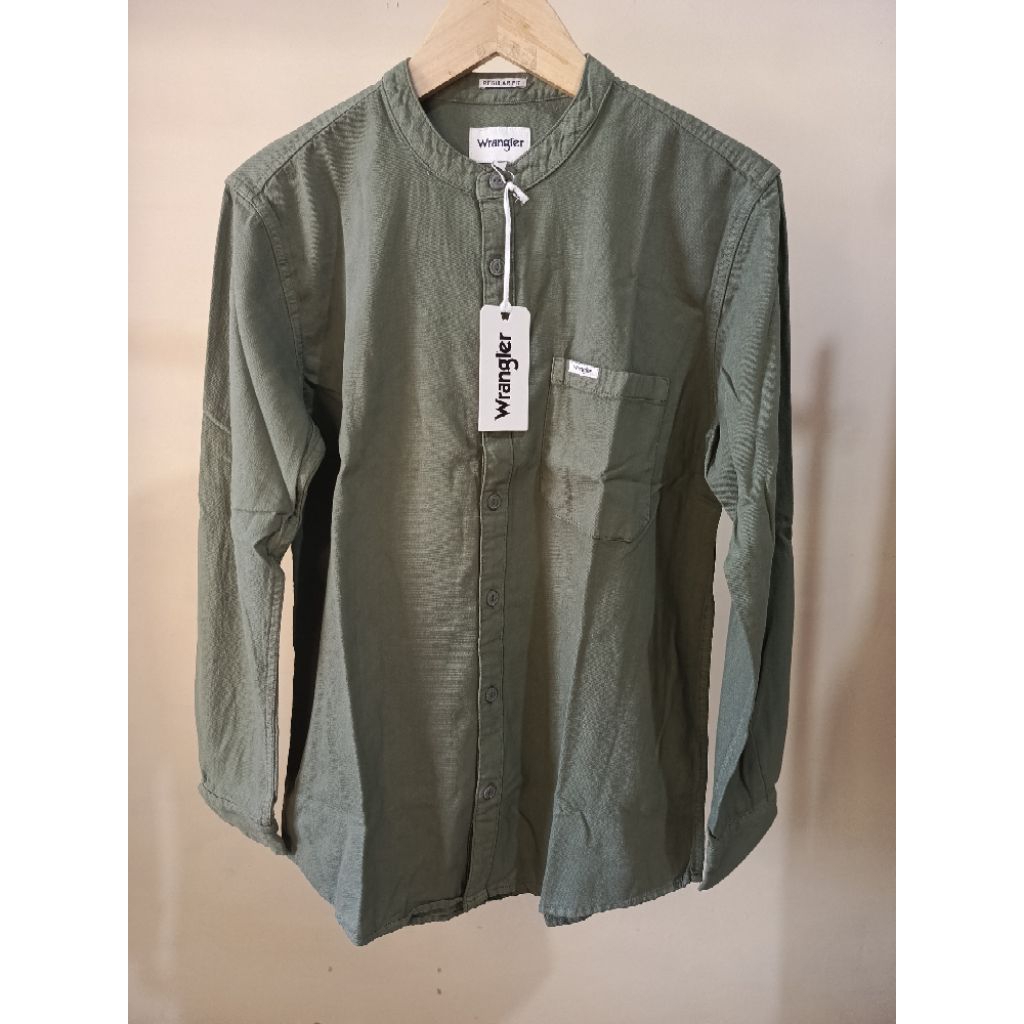 WRANGLER KEMEJA KOKO PRIA LENGAN PANJANG BAHAN KATUN ORIGINAL