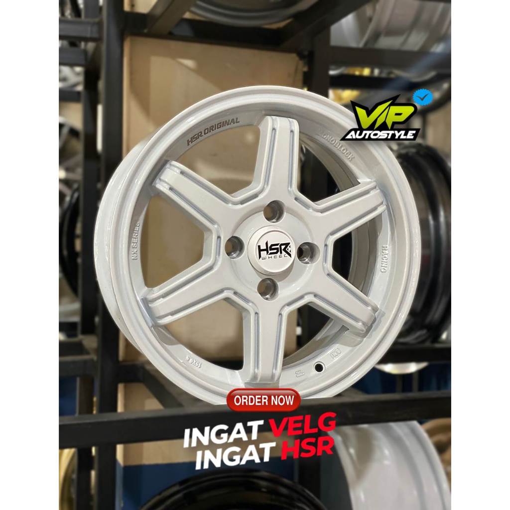 HSR Velg Mobil R15 PCD 4X100 Suzuki Fronx Jazz Neta V Mobilio Brio Ring 15 HSR Minas Putih HSR Wheel