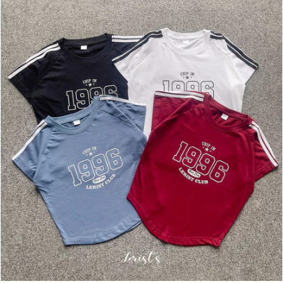 READY CROP CHIP IN 1996 LERIST CLUB WOMEN - Tshirt Crop Round neck top tee Kaos atasan wanita cotton
