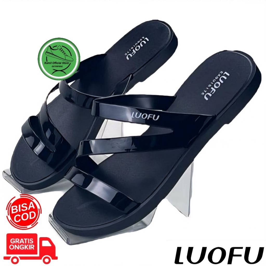 Sandal Luofu F2317 Kokop Z Wanita Black Series
