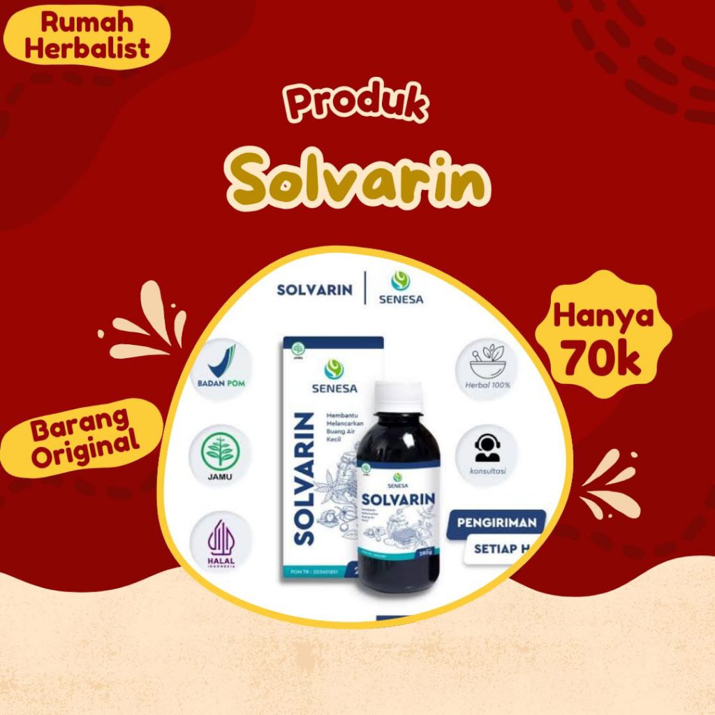 Solvarin Madu Obat Sering Kencing Infeksi Saluran Perkemihan Batu Ginjal Prostat Original