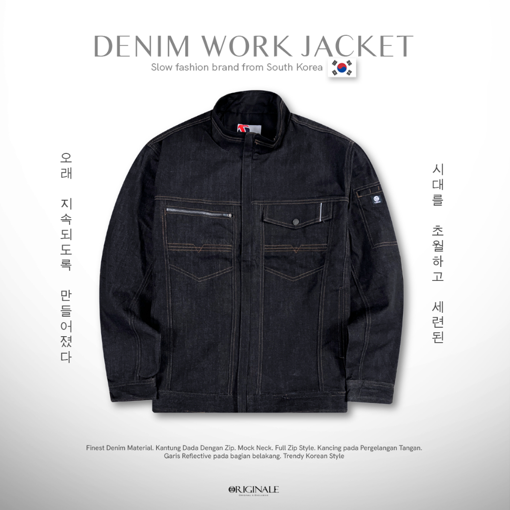 Jaket Jeans Pria | Jaket Levis Pria - Korean Denim Work Style Jacket by TBC