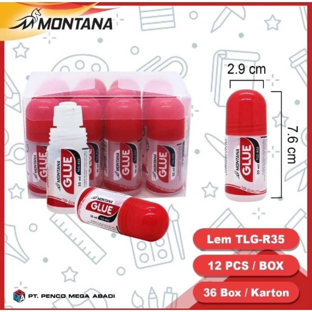 

Lem kertas//lem cair montana 35ml TLG [ R35]