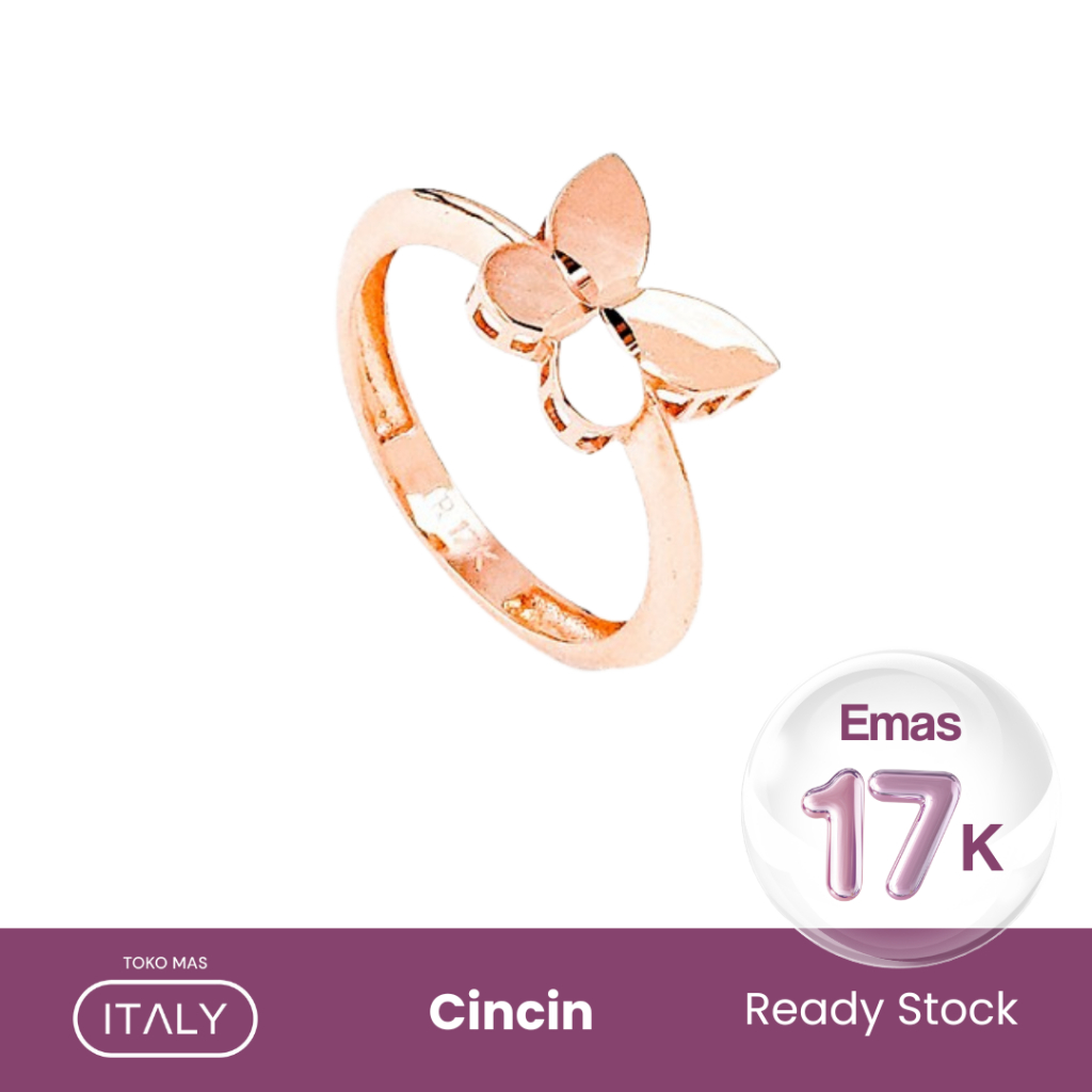 CINCIN EMAS KUPU KUPU ROSE 750 17K